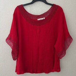Women’s Plus Marie Gabrielle Red Top, 1X